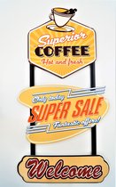 3D wandbord "Superior Coffee, Hot and Fresh" 80x40cm