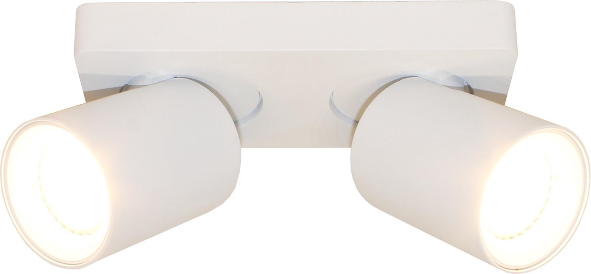 Plafondlamp Megano 2L Wit - 2x GU10 LED 4,8W 2700K 355lm - IP20 - Dimbaar > spots verlichting led wit | opbouwspot led wit | plafondlamp wit | spotje led wit | led lamp wit