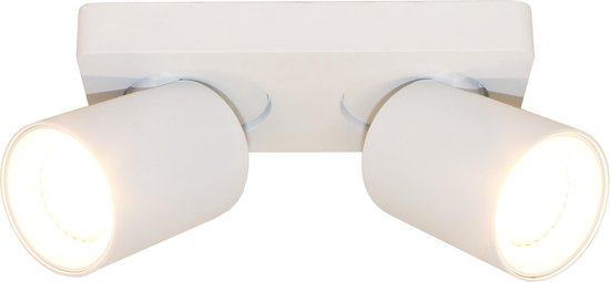Plafondlamp Megano 2L Wit - 2x GU10 LED 4,8W 2700K 355lm - IP20 - Dimbaar > spots verlichting led wit | opbouwspot led wit | plafondlamp wit | spotje led wit | led lamp wit