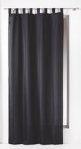 Gordijnen-Kant en klaar- met ophanglus 140x260cm uni polyester zwart