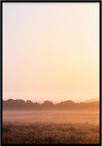 Poster Misty Sunset - 30x40 cm - Natuur Poster - WALLLL