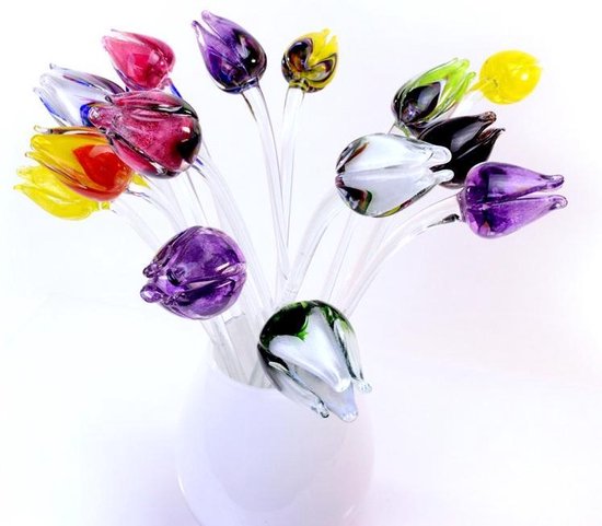 Glazen Bloem Tulp Geel | Glaskunst | Bloemen En Fruit Van Glas | 1 Jaar  Garantie | bol.com