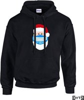 Hoodie | Kerst | 2020 | Kerstman met mondkapje - L