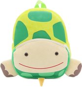 Dieren Rugzak voor Peuters - Knuffel - Geschenk - Idee  - Funny - 3D - Schildpad - Turtle - Zachte Velvet - Kleuter - Schooltas - Backpack - Groen - Beige - Meisje - Jongen