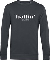 Heren Sweaters met Ballin Est. 2013 Basic Sweater Print - Grijs - Maat XS