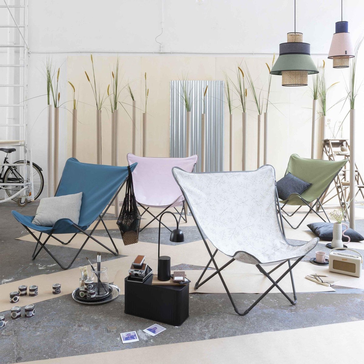 LAFUMA Pop Up XL - Vlinderstoel - Inklapbaar - Blue Delft | bol.com