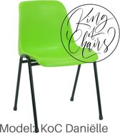 King of Chairs model KoC Daniëlle limegroen met zwart onderstel. Stapelstoel kantinestoel kuipstoel vergaderstoel tuinstoel kantine stoel stapel stoel kantinestoelen stapelstoelen