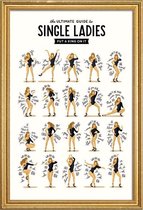 JUNIQE - Poster met houten lijst Single Ladies songtekst -20x30 /Bruin