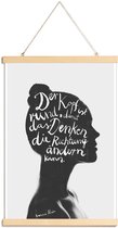 JUNIQE - Posterhanger Denken -40x60 /Wit & Zwart