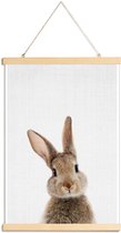 JUNIQE - Posterhanger Baby konijn kleurenfoto -60x90 /Bruin & Wit