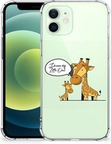 Hoesje Bumper iPhone 12 Mini Telefoon Hoesje met doorzichtige rand Giraffe