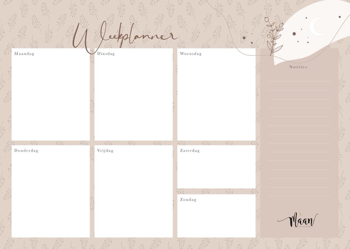 Maan Amsterdam Weekplanner - Inclusief stickervel - To do planner - Ongedateerd - A4 - Eclipse — afbeelding 13