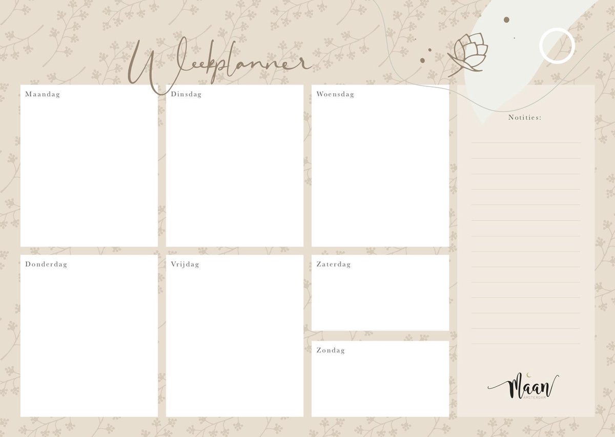 Maan Amsterdam Weekplanner - Inclusief stickervel - To do planner - Ongedateerd - A4 - Eclipse — afbeelding 14