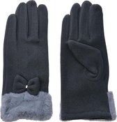 Melady Handschoenen Winter 8x24 cm Grijs Polyester Handschoenen Dames