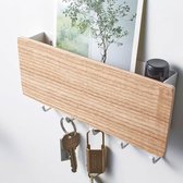 TDR - Sleutelrekje - Bamboo met hout motief -  18.5 x 3 x 8,5 cm