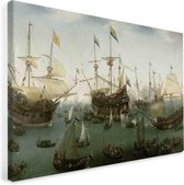 Schilderij terugkomst in Amsterdam op canvas | Trendy Classics | Oude Meester - 20x30cm