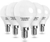 Aigostar LED A5 G45 6W, E14 Fitting, daglicht 6400K - Set van 5 stuks
