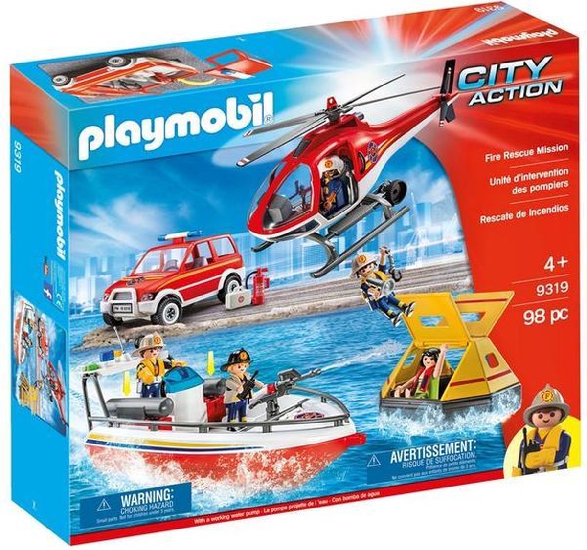 Soldes Playmobil Camion de pompiers et véhicule enflammé (70557) 2024 au  meilleur prix sur