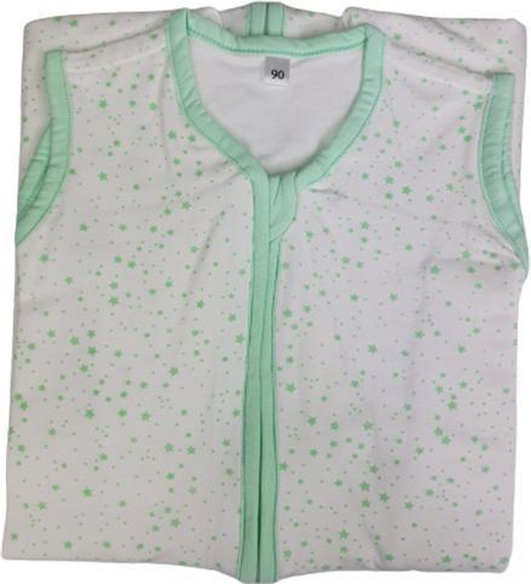 Baby slaapzak - Wit / Groen - Katoen - 90 cm