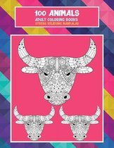 Adult Coloring Books Stress Relieving Mandalas - 100 Animals