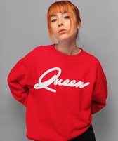 King / Queen Trui Premium Red (Queen - Maat 3XL) | Koppel Cadeau | Valentijn Cadeautje voor hem & haar