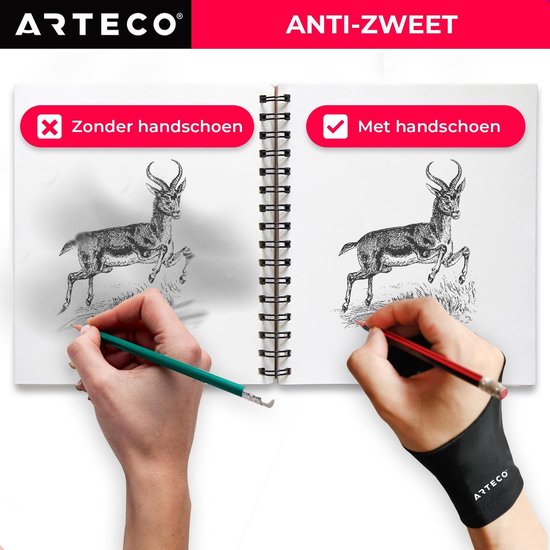 ARTECO® Tekenhandschoen Medium - Drawing Artist Glove Tablet Handschoen - Arteco