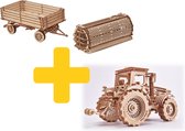 Wood.Trick houten modelbouw voordeelpakket tractor met trailer