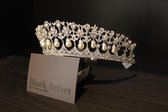 Mooie tiara, kroon, bruid, prinses, haaraccessoire, luxe diadeem, Haarpin, bloemen, haarpin, strass, koningin, maangodin, godin