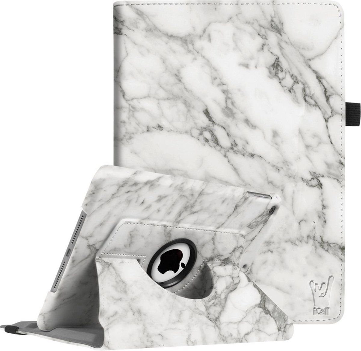 Hoes geschikt voor iPad 2021 / 2020 / 2019 10.2 Inch - Draaibare Marmer Book Case