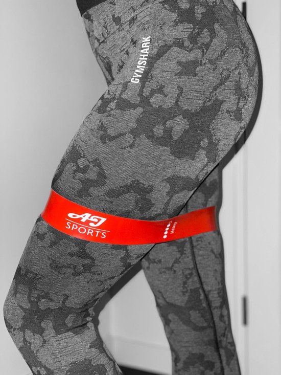 AJ-Sports Latex Weerstandsbanden - Booty band - Fitness elastiek - Fitness band - Set van 5 weerstandsbanden - Resistance band - Fitness - Inclusief draagtas