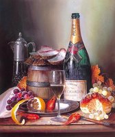 Schilderen op nummer op frame 40x30cm: champagne