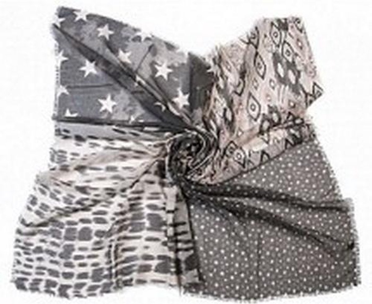 4 vlakken met verschillende prints sjaal | bol