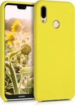 kwmobile telefoonhoesje voor Huawei P20 Lite - Hoesje met siliconen coating - Smartphone case in mat pastelgeel