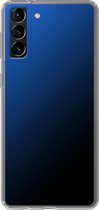 Samsung Galaxy S21 Plus - Smart cover - Blauw Zwart - Transparante zijkanten