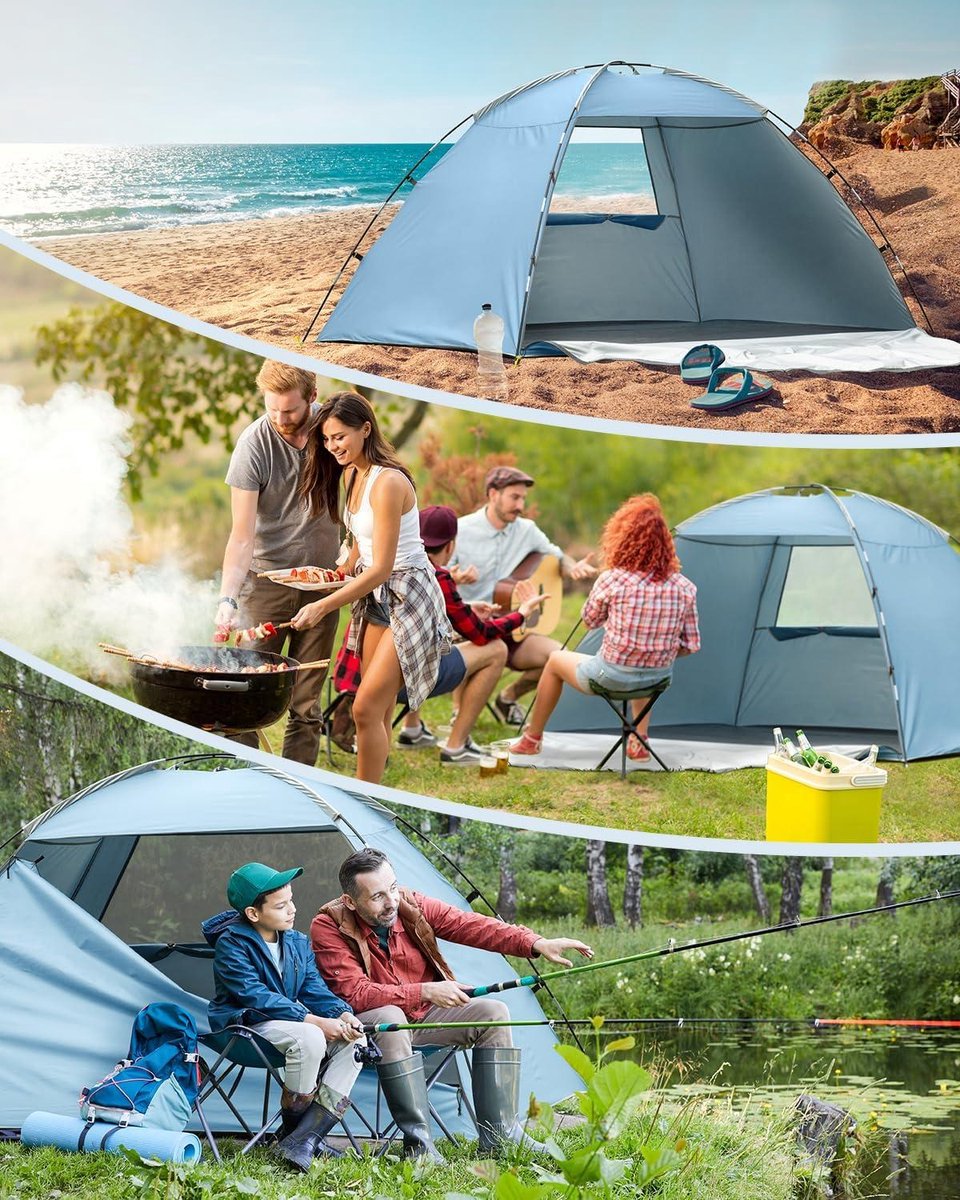 Forceatt Strandhuis, extra lichte draagbare tent, uv-bescherming 50