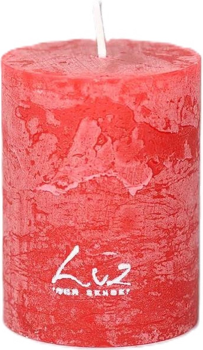 Rasteli Luz Your Senses Stomp Kaars Rood-Antik Rood D 6 cm H 8 cm Voordeelaanbod Per 2 Stuks