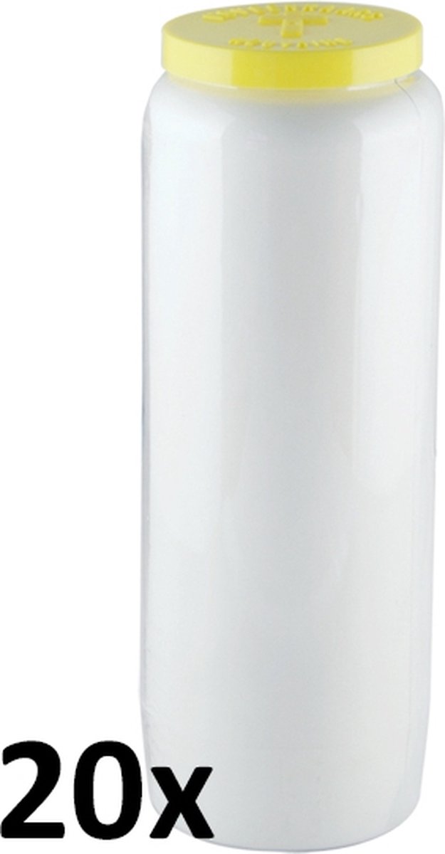 20 stuks Godslampolie 9 dagen noveen branders nr. 12 wit transparant 180/65 (216 uur)