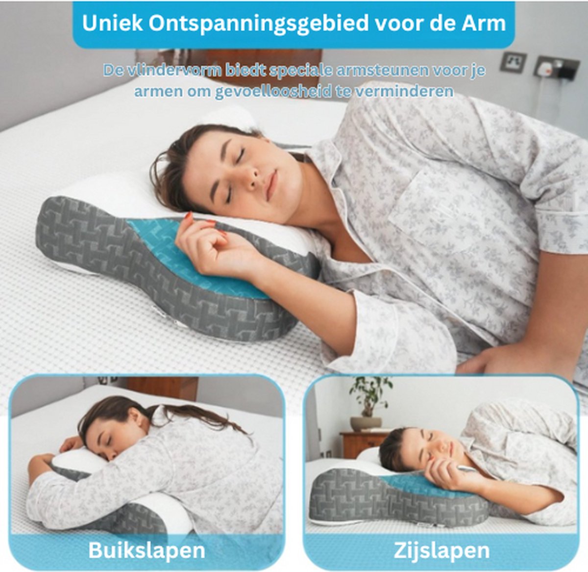 Traagschuim orthopedisch kussen vlinder - Schapenwolproducten