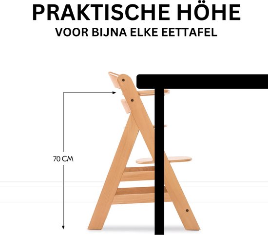 Eetstoel Baby 6 Maanden en Ouder - Babystoel voor aan Tafel - Baby Stoeltje Zitten voor Thuis - Hout van Merkloos — afbeelding 4