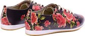 GOBY - Flowers - Schoenen - Sneakers - Hoge kwaliteit - Handmade - Meisjesprint - Maat 35