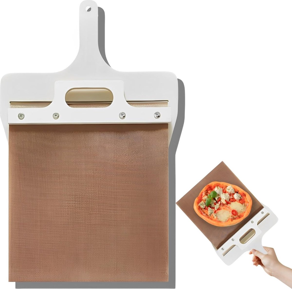 Glijdende Pizzaschep 42 x 26cm glijdende pizzaschep glijdende houten pizzaschep met handvat voor diameter 26 cm pizza transfer voor een perfecte pizza transfer
