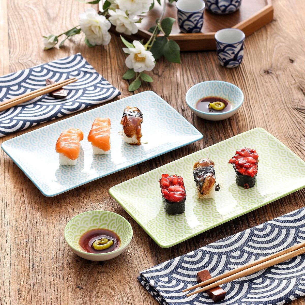 Sushi Gerechten Set - Eetstokjes Dienblad - Aziatische Gerechten Set