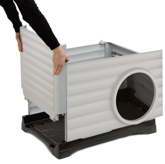 Halfgesloten kattenmand Antislip huisdierkennel Grijs kittenhuis Binnenslapen Katten grotbed Pluche opvouwbaar Kleine honden Tentspullen kopen vanaf een prijs van 22