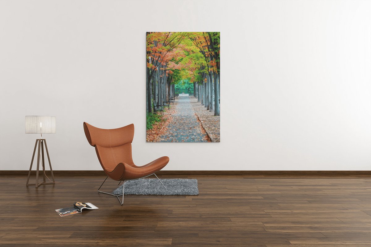 Trendex Global Canvas Schilderij - Landschappen - Herfst - Natuur - 120x80x2 cm Geel