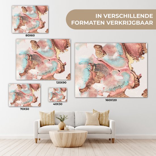 Tableau sur toile Encre - Pastel - Abstrait - 160x120 cm - Décoration murale XXL