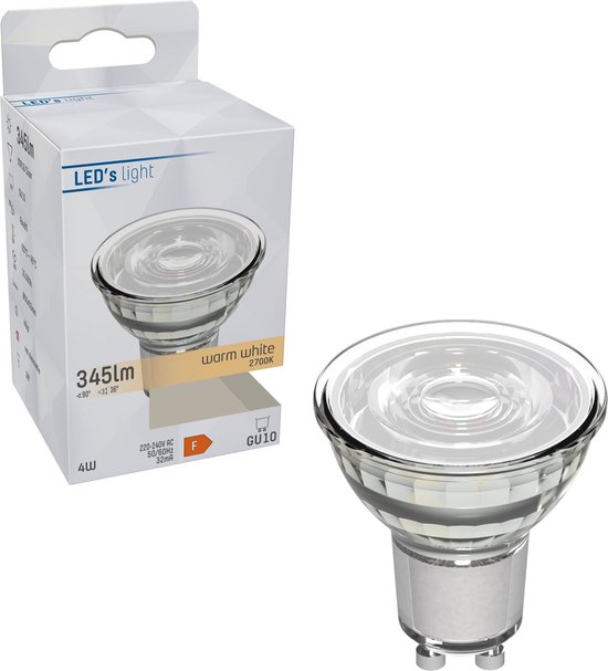 LED's Light LED GU10 Lamp - 4W vervangt 50W - 345 lm - Warm wit - 6PACK