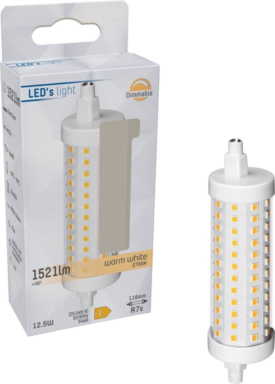 LED's Light LED Lamp R7S - Dimbaar warm wit licht - 12.5W Vervangt 100W - 6PACK