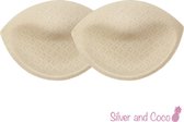 SilverAndCoco® - BH pads / dames vullingen / padding vulling push up / ademend / cups wasbaar herbruikbaar - 2 stuks (1 paar) - Beige / Nude