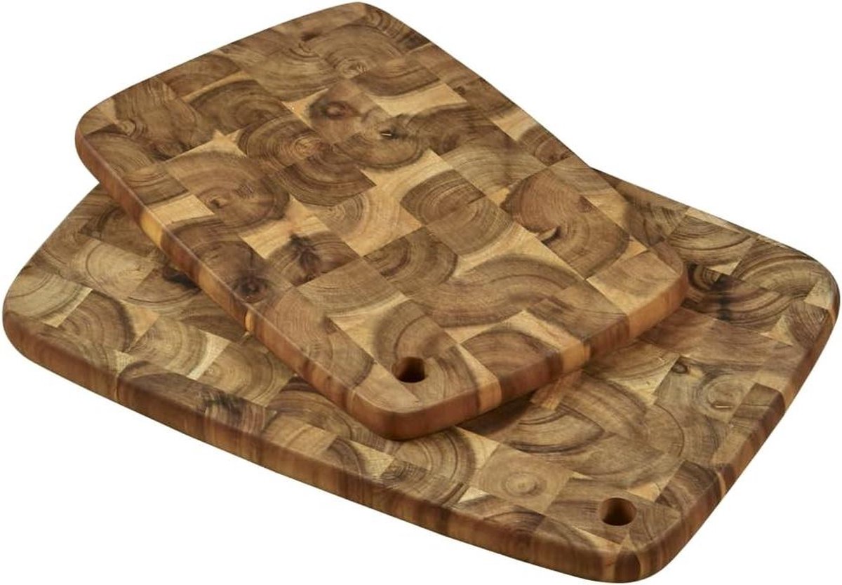 Snijplanken Set Van 2 - Acaciahout - Groot en Kleine Snijplank - Bruin