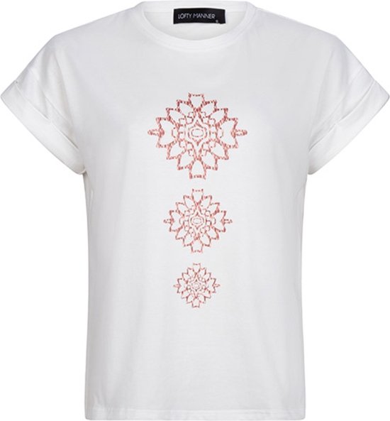 Lofty Manner T-shirt Tee Lia 100 White Dames Maat - S